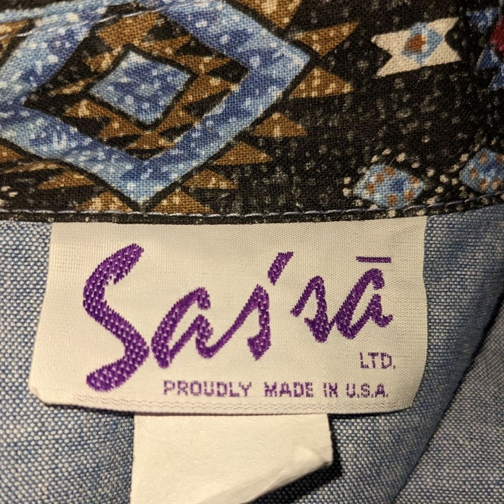 Sas'sa Ltd Vintage Cropped Patchwork Patternedtop - image 4